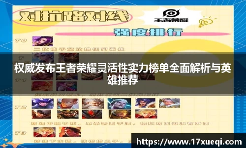 权威发布王者荣耀灵活性实力榜单全面解析与英雄推荐