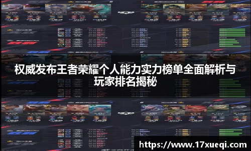 权威发布王者荣耀个人能力实力榜单全面解析与玩家排名揭秘
